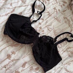 Victoria's Secret Black Lace Bra with Adjustable Straps